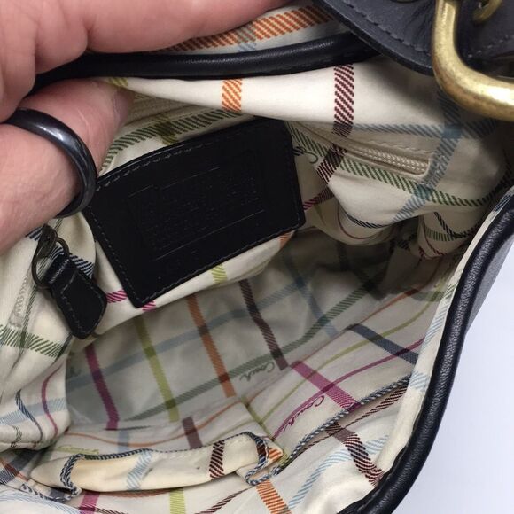 Coach Bleecker Black burnished leather Shoulder Handbag Style 11428 - Picture 13 of 16